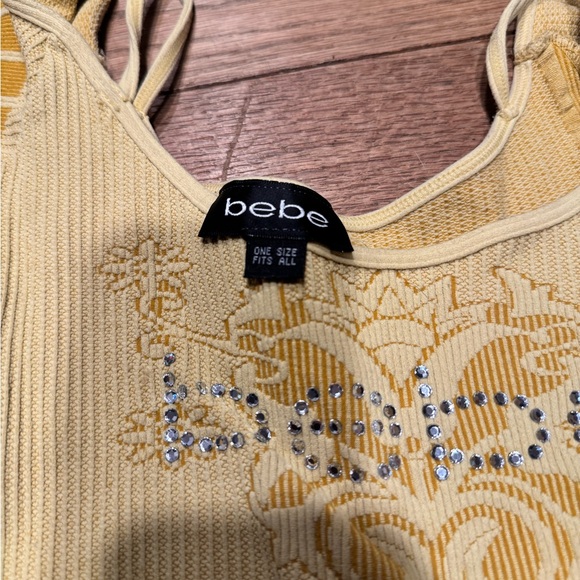 bebe Rhinestone Ribbed Tank (Y2K-era, one size) - Picture 2 of 3